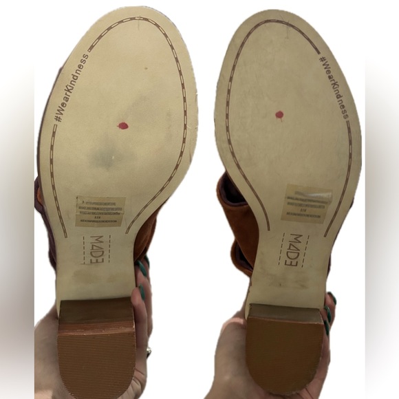 M4D3 Anthropologie Block Heel “Crawly Twist” Suede & Leather Sandal NWOT - Picture 7 of 7